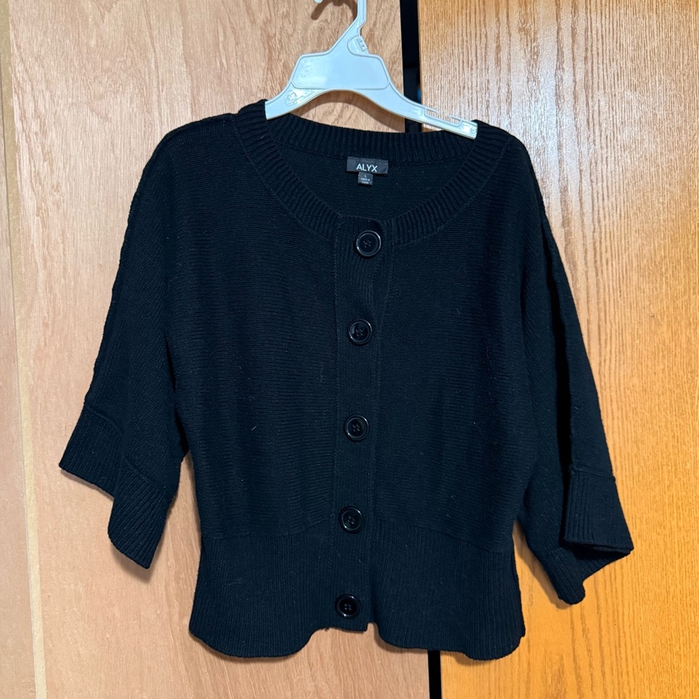 Alyx Elegant Black Cardigan Sweater